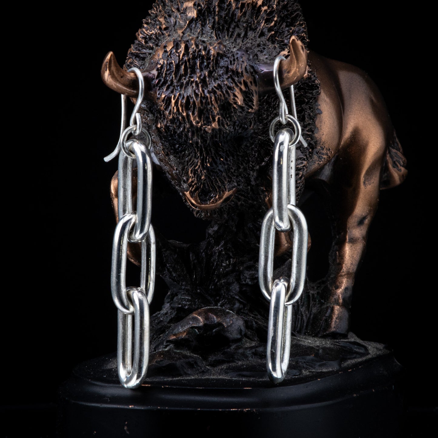 Chain link Moto Earrings.
