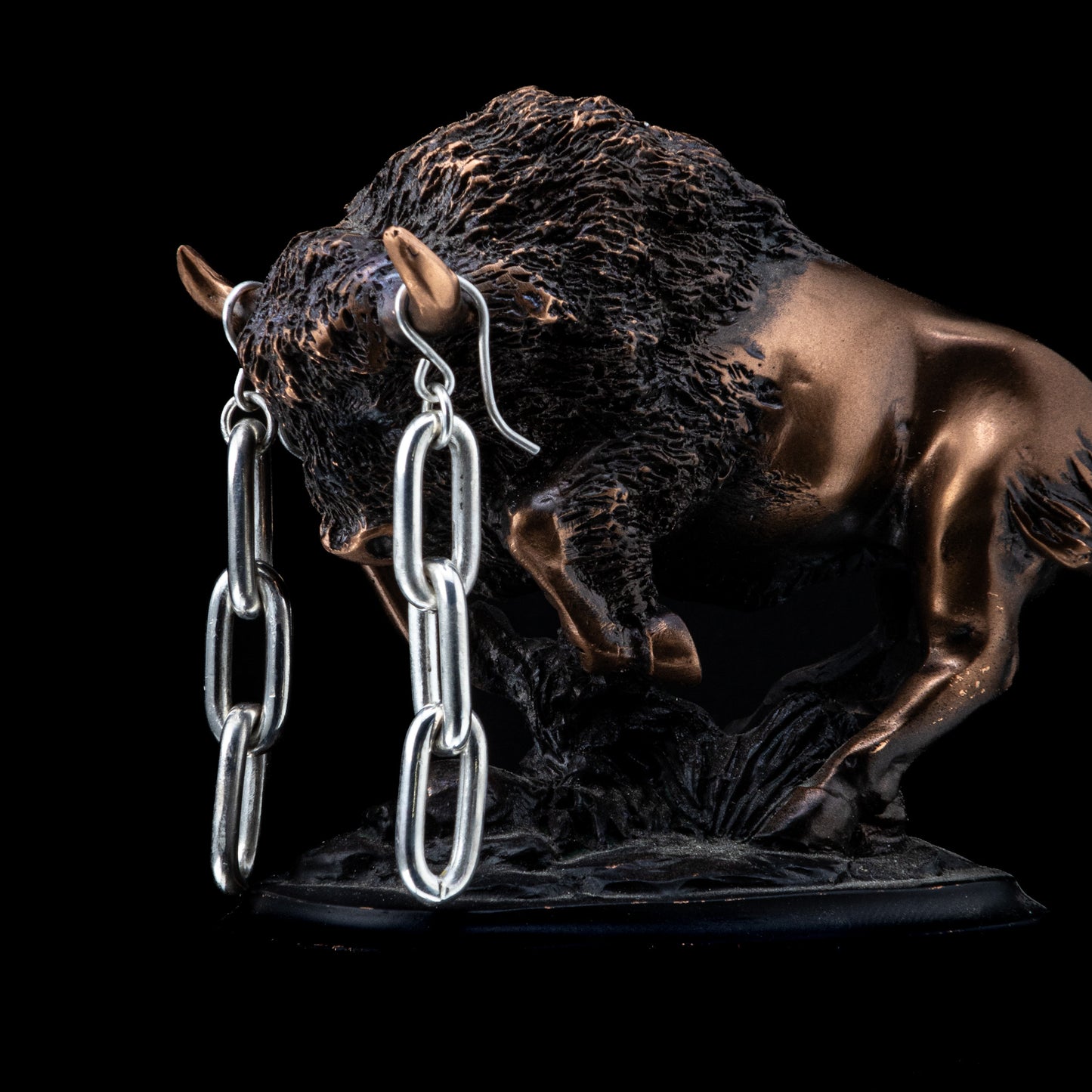 Chain link Moto Earrings.