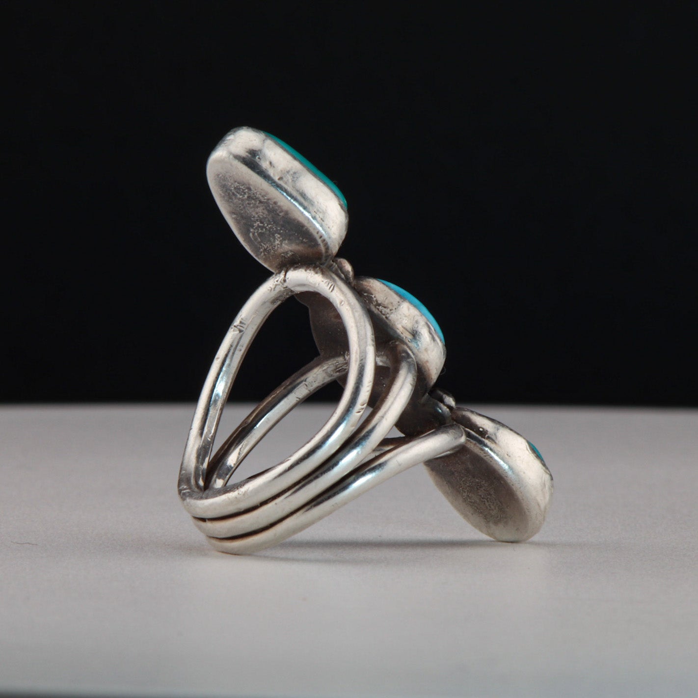 Triple Stone Turquoise Ring