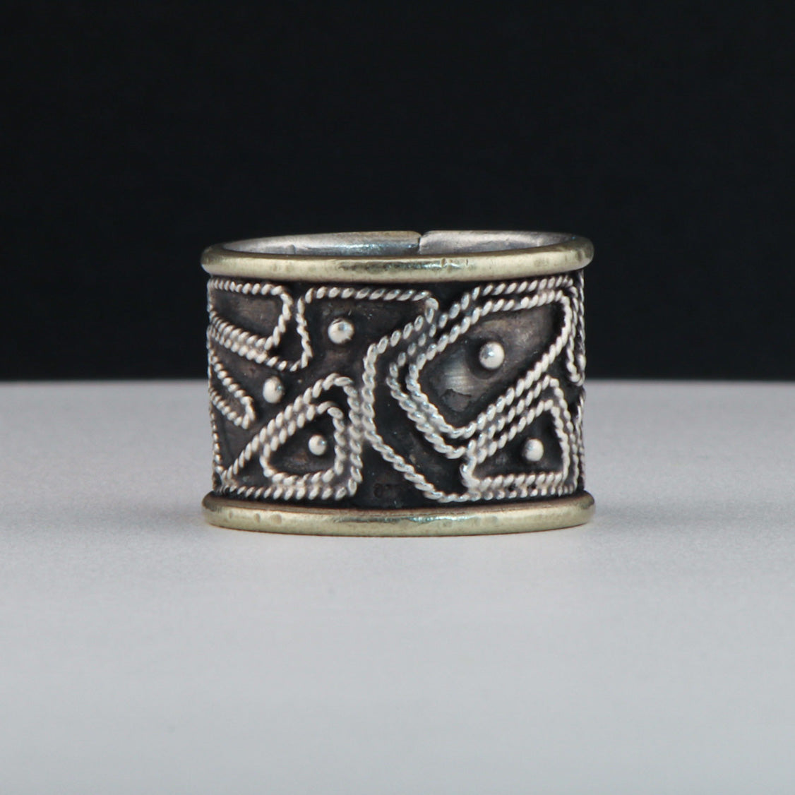 "The Maze." Silver Band Ring