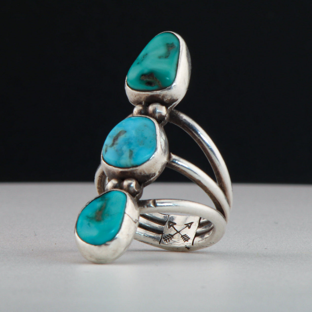 Triple Stone Turquoise Ring