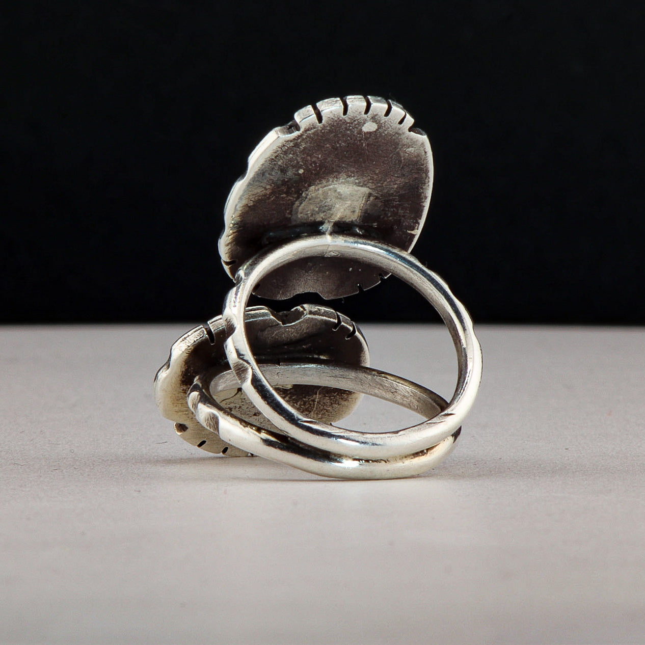 Two Stone Floating Turquoise Ring