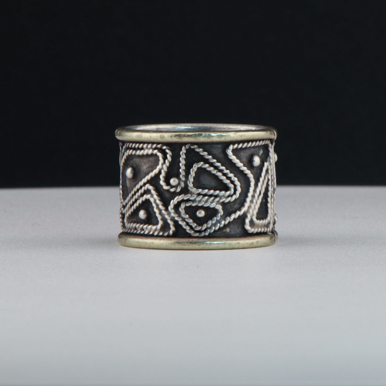 "The Maze." Silver Band Ring