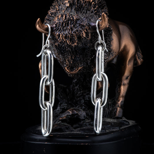 Chain link Moto Earrings.