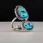 Two Stone Floating Turquoise Ring