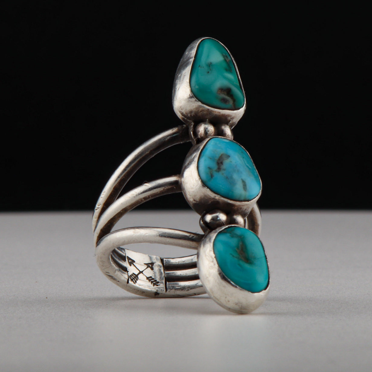 Triple Stone Turquoise Ring