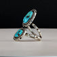 Two Stone Floating Turquoise Ring