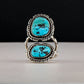 Two Stone Floating Turquoise Ring