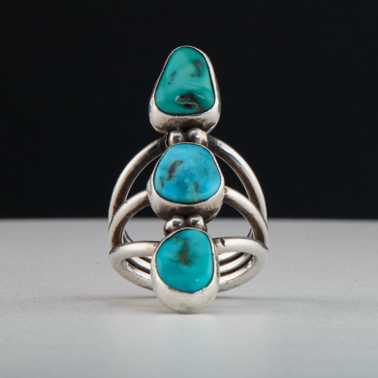 Triple Stone Turquoise Ring